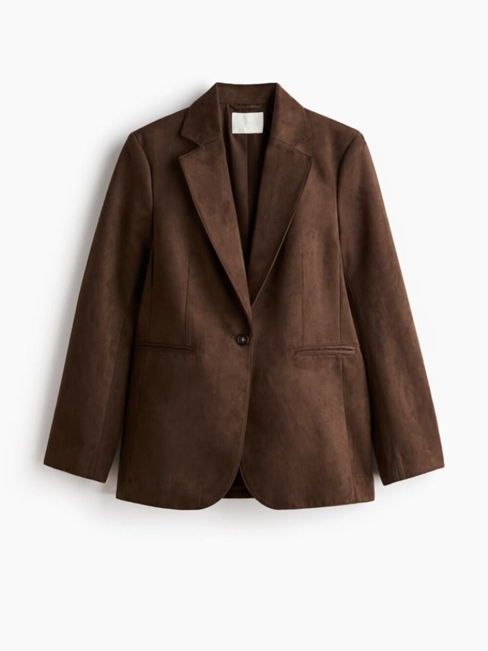 H&M I NWT Suede-Effect Single-Button Blazer, Brown